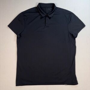 Barbell Apparel Polo Men's 2XL Black Stretch Gym Workout Training Shirt *STAINS*